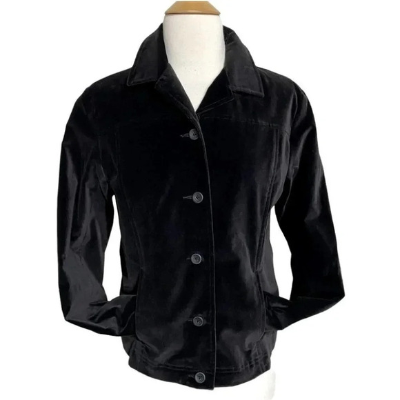 Talbots stretch 6 black velvet blazer - Picture 3 of 6